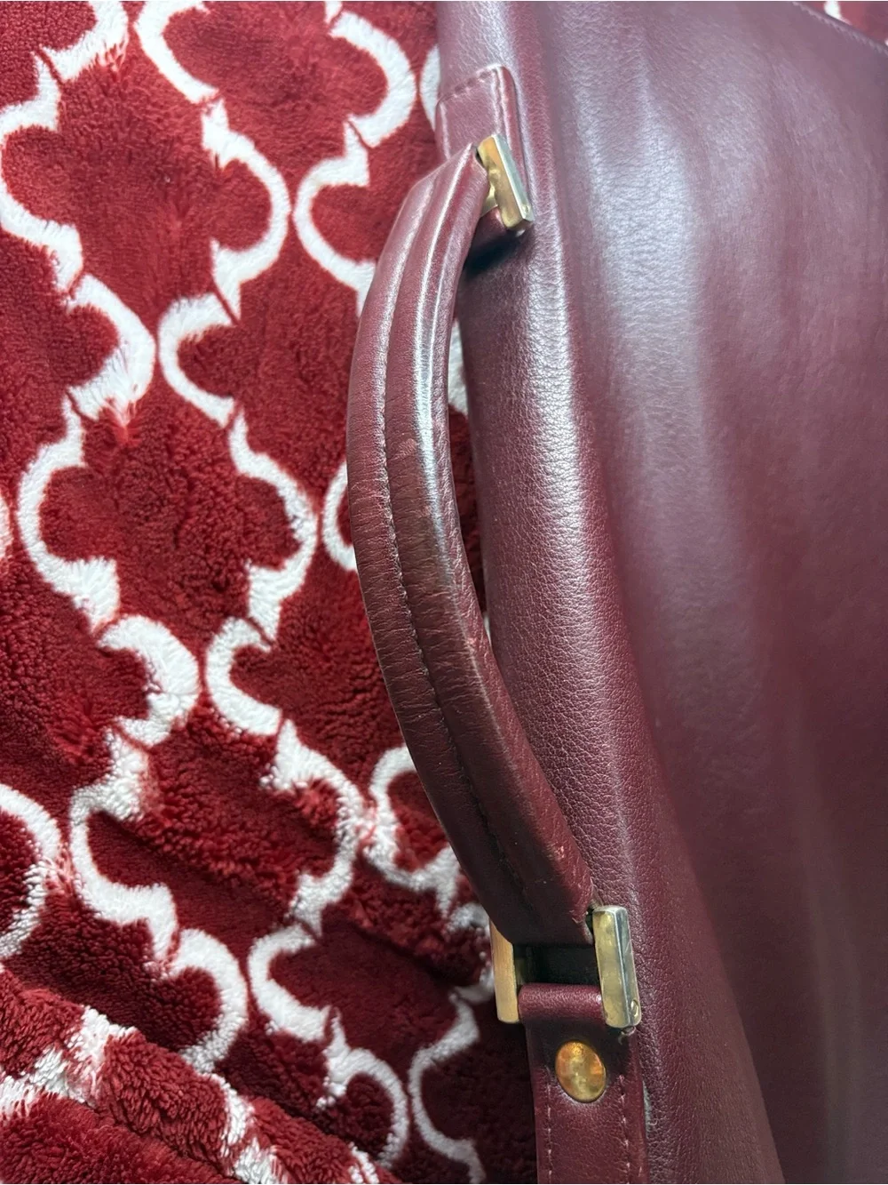 Vintage Longchamp Paris Burgundy Leather Briefcase Made in France